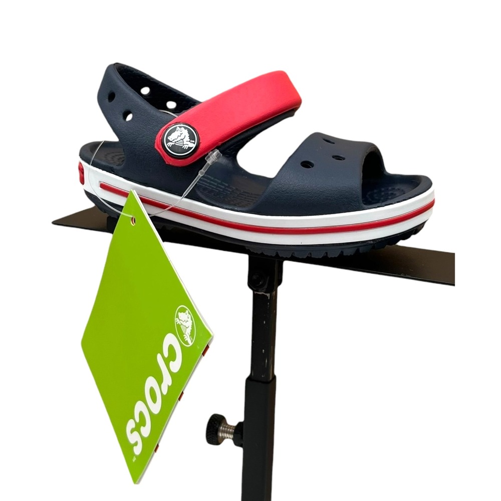 Crocs Crocband Baby Boys Girls Adjustable Sandal Size 4 Navy Red Water Friendly